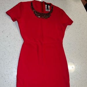 Red BCBG dress